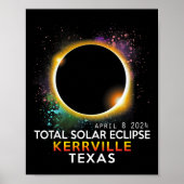 Poster Totalité du Texas Total Éclipse solaire 8 avril 20 (Devant)