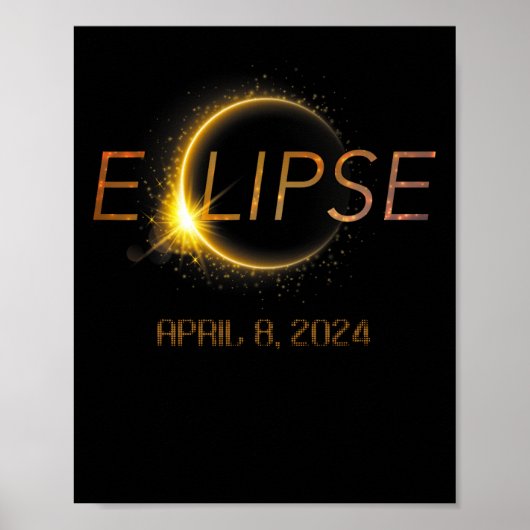 Poster Totalité Éclipse 4.08.24 Total Éclipse Solaire 202 (Devant)