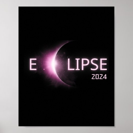 Poster Totalité Éclipse solaire 2024 Total Éclipse solair (Devant)