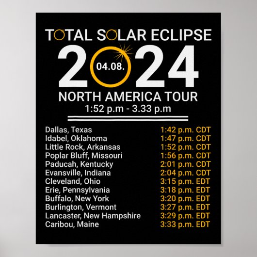 Poster Totalité Printemps 4.08.24 Total Éclipse Solaire 2 (Devant)