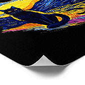 Poster Totalité Solaire Eclipse 2024 Starry Night Van Gog (Coin)