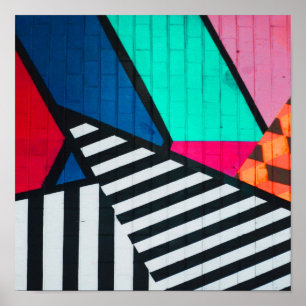 Poster Totally 80s Painted Brick Block Colors