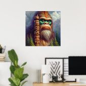 Poster Totem amérindien de Bigfoot (Bureau à domicile)