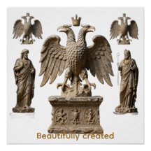 Totem Mystique de l'Aigle Sacré à Deux Têtes R