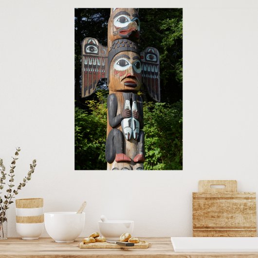 Poster Totem Pole Close Up, Alaska (Cuisine)