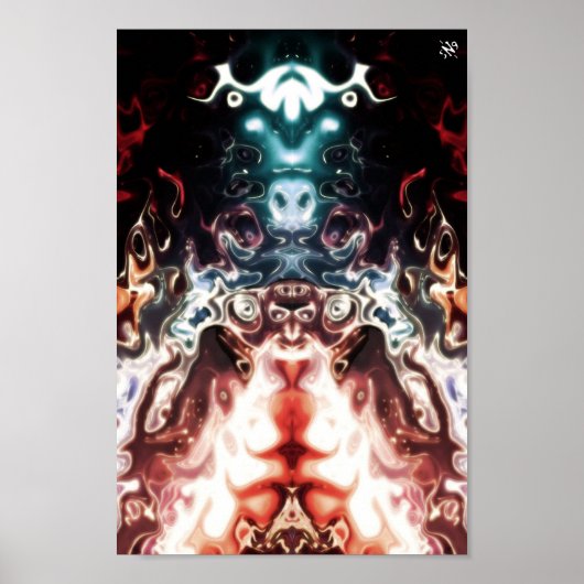 Poster Totem spatial - pareidolia motif (Devant)