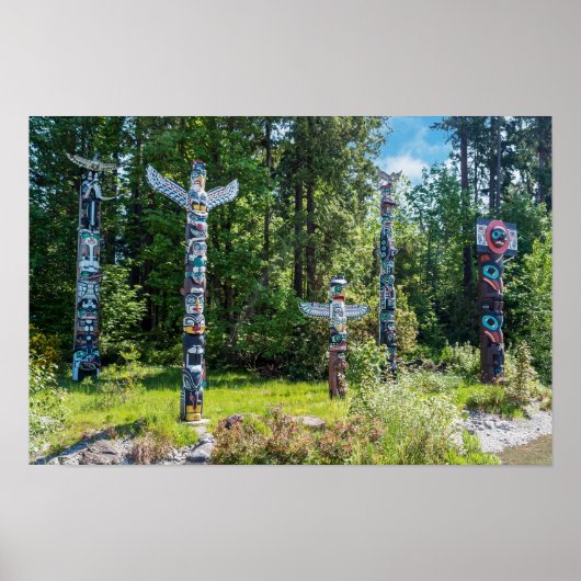 Poster Totems dans le parc Stanley, Vancouver Canada (Devant)
