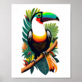 Poster Toucan assis sur une branche dans la jungle (Devant)