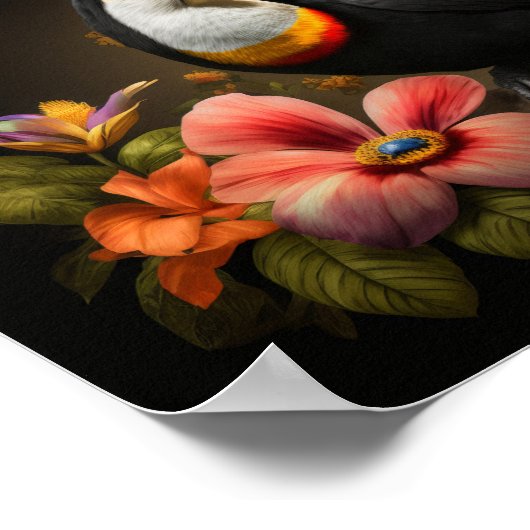 Poster Toucan dans la forêt tropicale (Coin)