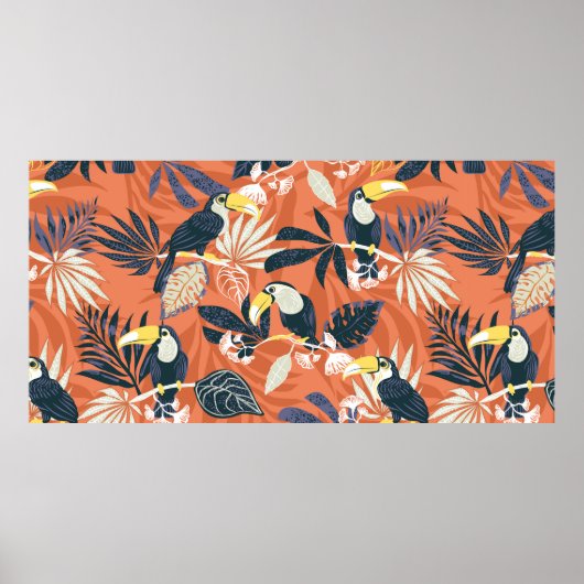 Poster toucan et jungle motif sans faille (Devant)