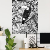 Poster Toucan tropical garden (Bureau à domicile)
