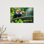 Poster Toucans Tropical Texte Personnalisé (Cuisine)