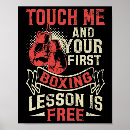 Poster Touch Me And Your First Boxing Lesson Is Free (Devant)