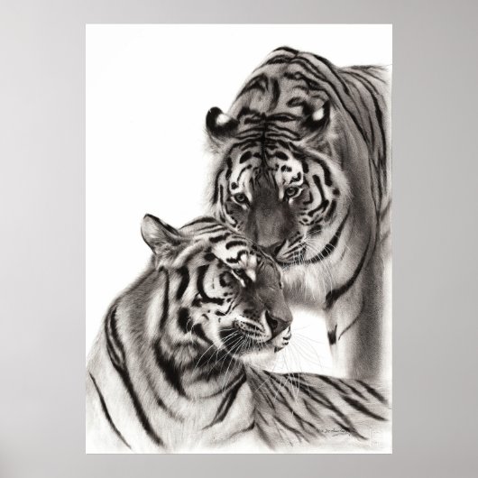 Poster Touch - Oeuvre originale de tigre peinte à la main (Devant)