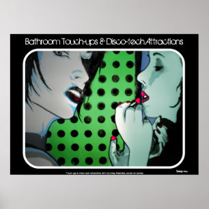 Poster 'Touch-ups salle de bain & Attractions Disco-tech'