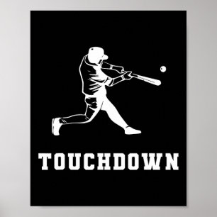 Poster Touchdown Baseball Humour Funny Touchdown Baseball