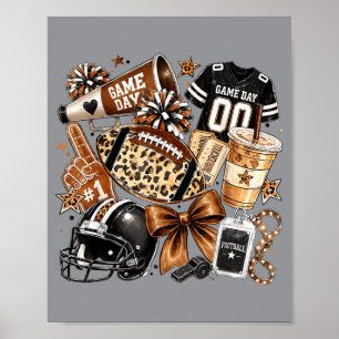 Poster Touchdown de football de la chute de léopard Doodl