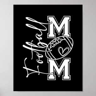 Poster Touchdown Foot américain Maman Jour de match Thank