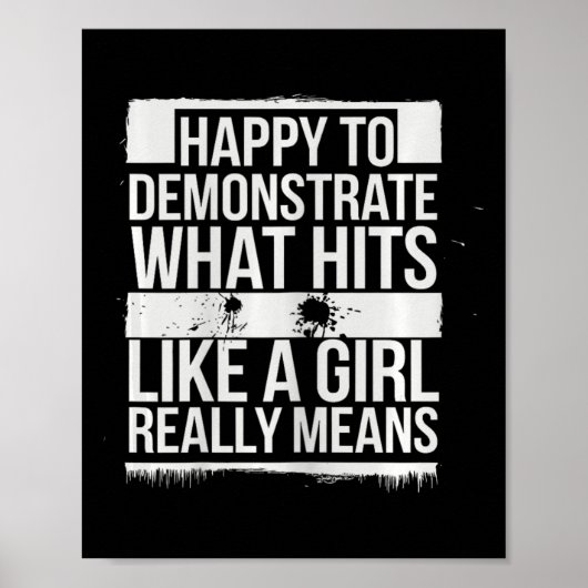 Poster Touche Comme Une Fille Karate Power Message (Devant)