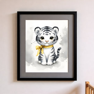 Poster Touche de Couleur Crèche Animaux de la Jungle Tigr