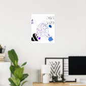 Poster Touche de couleurs aquarelles (Bureau à domicile)