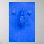 Poster Touche de porte bleue verticale (Devant)
