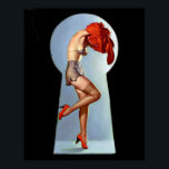 Poster Touche du clavier vers le haut<br><div class="desc">Vintage pinup. Image très haute résolution de la toile d'origine.</div>
