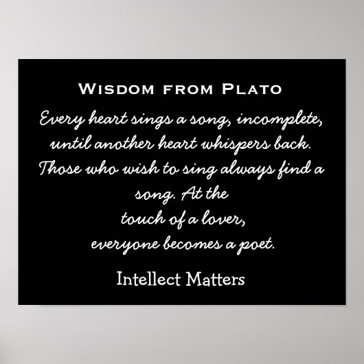 Poster Touche d'un amant - Citation de Platon - impressio (Devant)