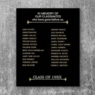 Poster Toucher, tribut mémorial de réunion de classe