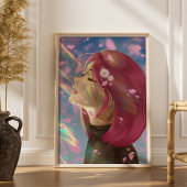 Poster Touches arc-en-ciel en fleurs paisibles