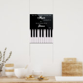 Poster Touches de piano avec musique et danse Citation de (Cuisine)