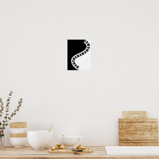 Poster Touches de piano courbées (Cuisine)