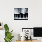Poster Touches de piano et livre de musique (Bureau à domicile)