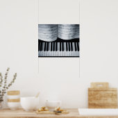 Poster Touches de piano et livre de musique (Cuisine)