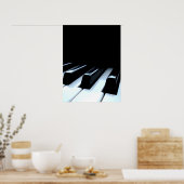 Poster Touches de piano noir et blanc (Cuisine)