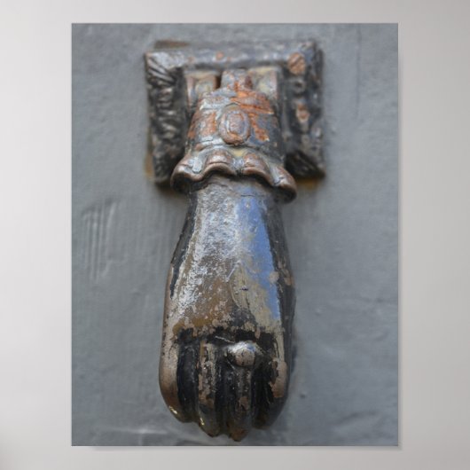 Poster Toucheur de porte à main en laiton (Devant)