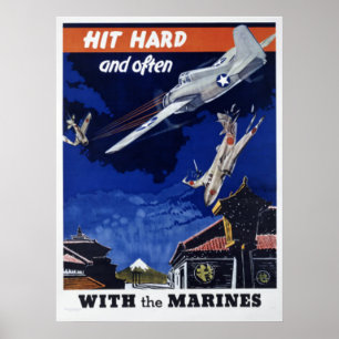 Poster Touchez Dur Et Souvent Avec Les Marines