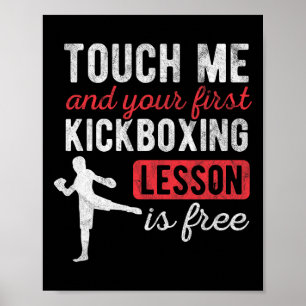 Poster Touchez-moi et votre premier cours de kickboxing e