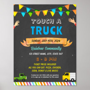 Poster Touchez un camion de collecte de fonds modifiable