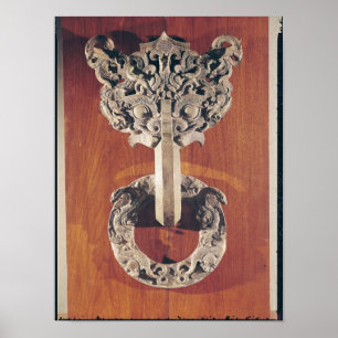 Poster Toucker de porte P'u shou avec un design taotie