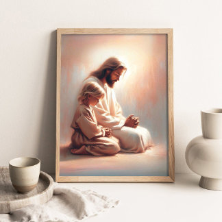 Poster Toujours avec toi dans la prière, Jésus-Christ pri