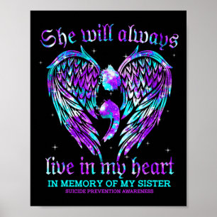 Poster Toujours Dans Mon Coeur Ma Soeur Prévention Du Sui