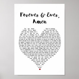 Poster Toujours Et Toujours Amen Heart Song Lyric Print