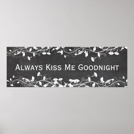 Poster Toujours M'Embrasser Goodnight Vintage Chalkboard  (Devant)