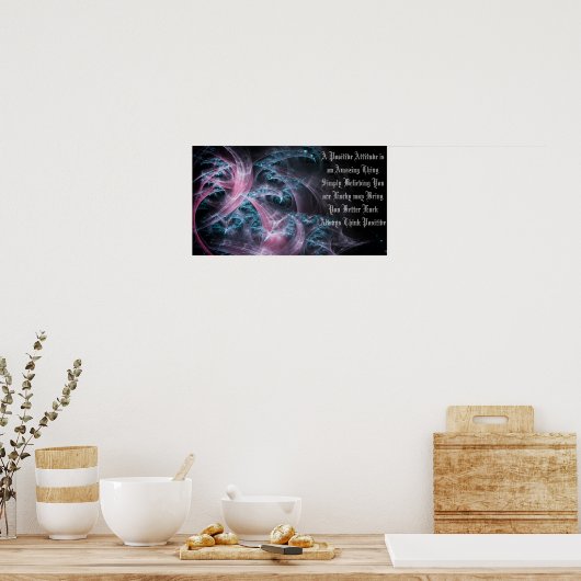 Poster Toujours penser positif (Cuisine)