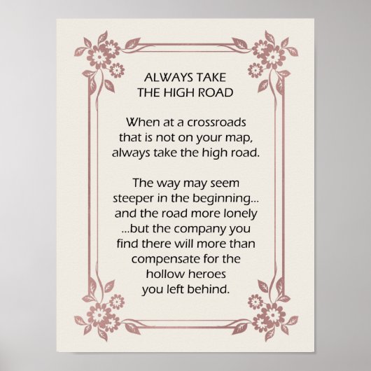 Poster Toujours prendre le High Road Motivational Nudge (Devant)