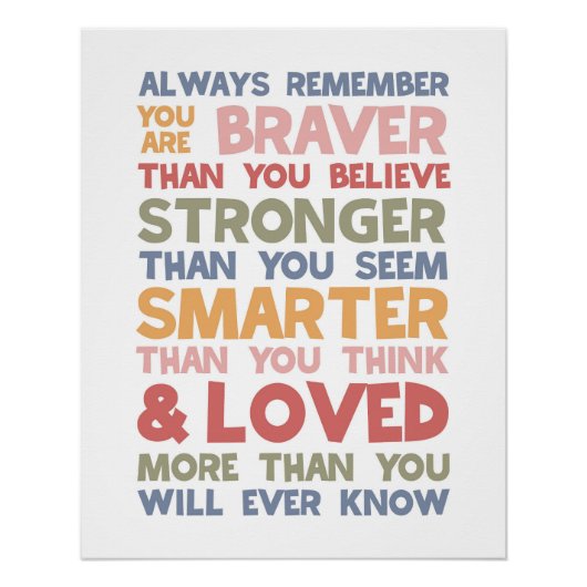 Poster Toujours Rappeler Que Vous Êtes Plus Courageux (Devant)