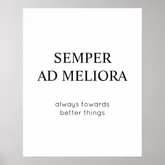 Poster Toujours vers de meilleures choses Citation latine (Devant)