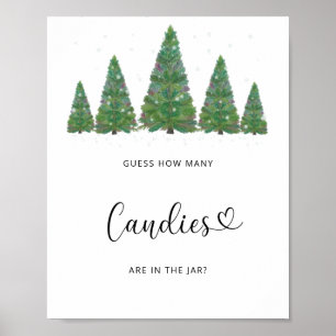 Poster Toujours vert en hiver Devinez combien de bonbons