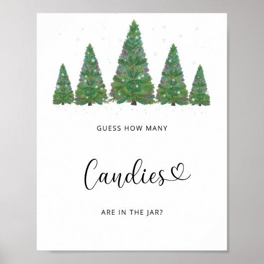 Poster Toujours vert en hiver Devinez combien de bonbons (Devant)